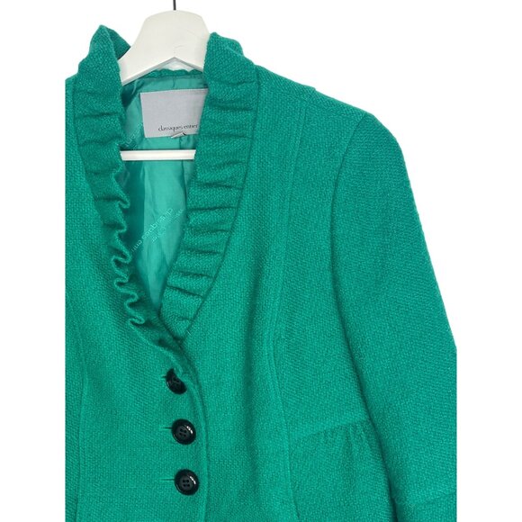 Classiques Entier Ruffle Wool Peplum Blazer Size S - Picture 4 of 16